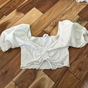 ROXY Womens Shirt Flirty Walk Ruched Crop Top